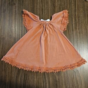 Shabby Chic Brown Lace Infant Dress Size 6-9 Months